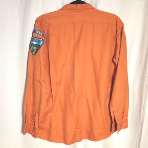 Vintage BLM Firefighter Flame Proofed Safety Shirt Orange Men's Large - Picture 2 of 8